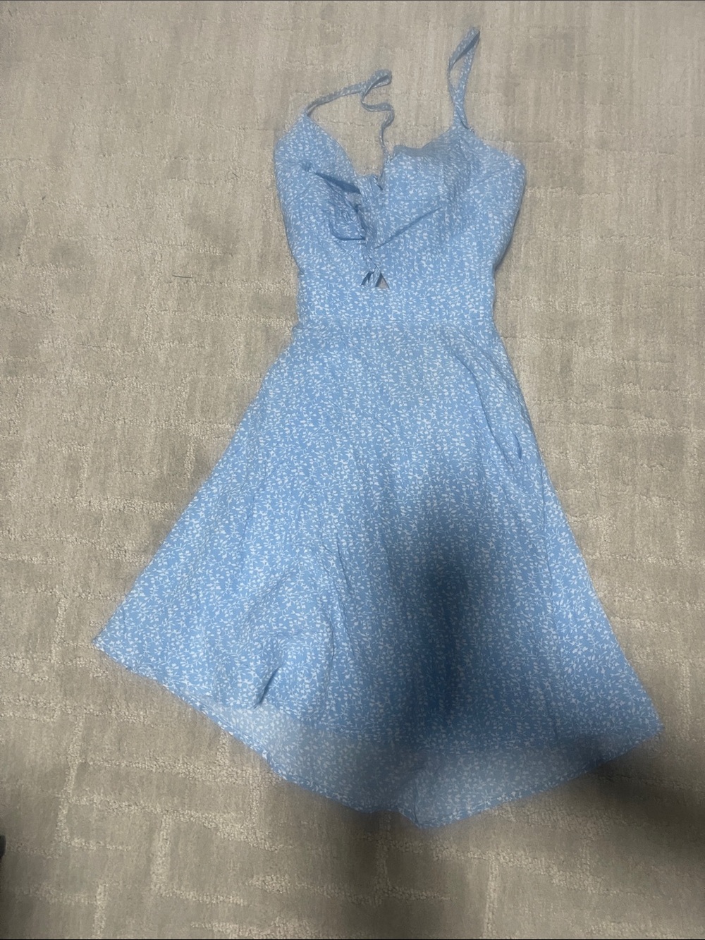 Floerns Light Blue Floral Twist Front Sundress Size XS